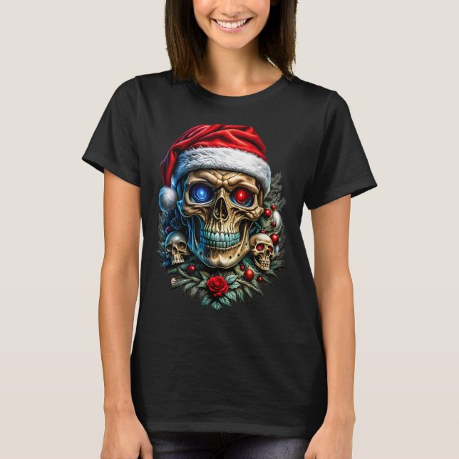 Camiseta Christmas Outfit Skull Christmas Death Heavy Xmas  (Frente)