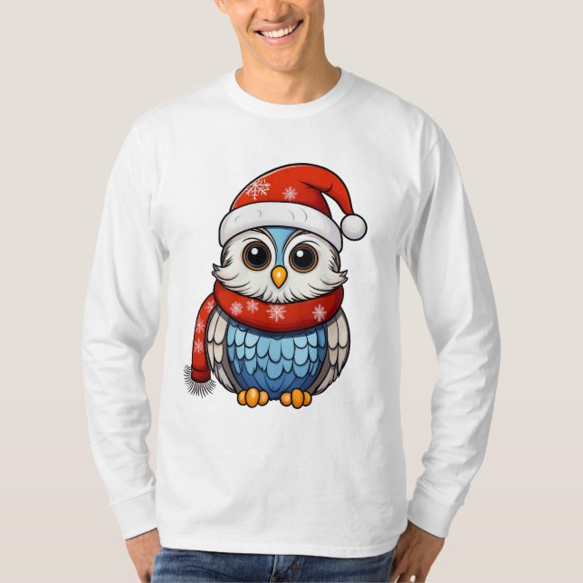 Camiseta Christmas Owl – Festive Holiday T-Shirt for Adults (Frente)