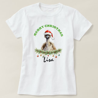 Camiseta Christmas Oz Animals Emu Matching Women's