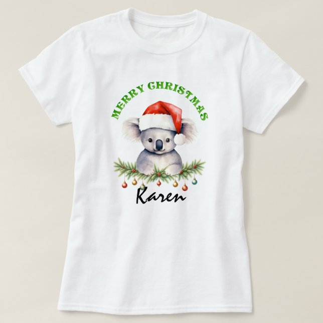 Camiseta Christmas Oz Animals Koala Matching Women's (Frente do Design)