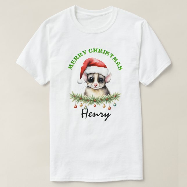 Camiseta Christmas Oz Animals Sugar Glider Fam Matching Men (Frente do Design)