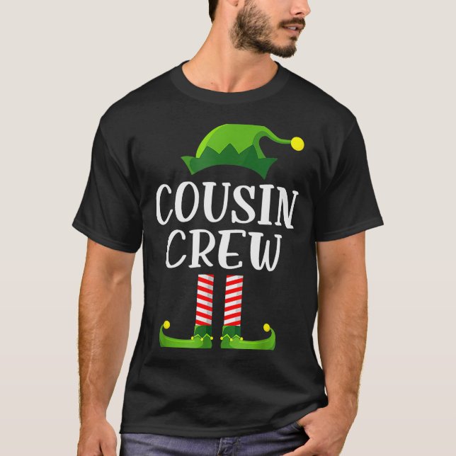 Camiseta Christmas Pajama Cousin Crew Funny Elf Matching Pa (Frente)