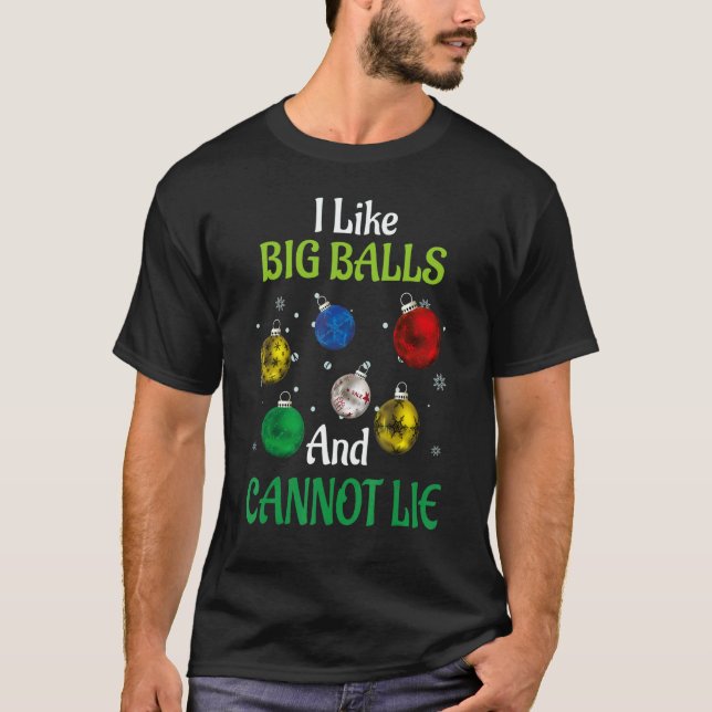 Camiseta Christmas pajamas I Like Big Balls And Cannot Lie  (Frente)