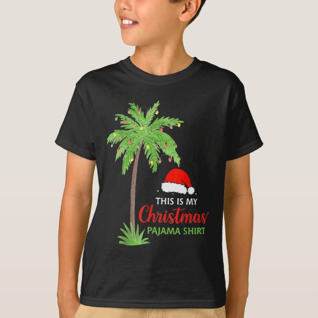 Camiseta Christmas Palm Tree This Is My Christmas Pajama Xm (Frente)