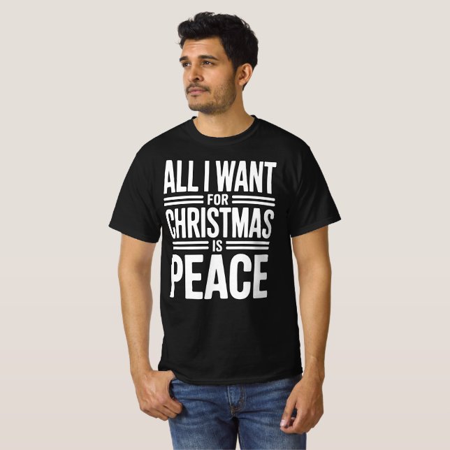 Camiseta Christmas Peace Quote (Frente Completa)