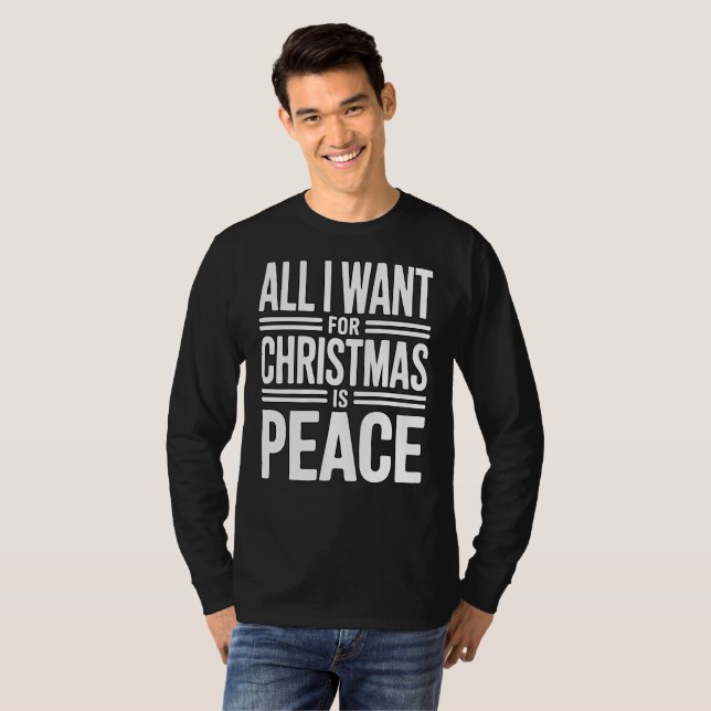 Camiseta Christmas Peace Quote (Frente Completa)