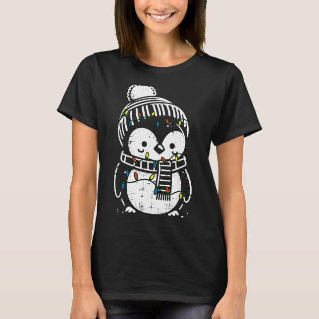 Camiseta Christmas Penguin F Cute Xmas Boys Girls Kids Todd (Frente)