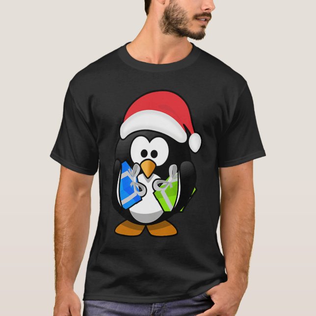Camiseta Christmas Penguins Live Lights for the Holiday Squ (Frente)