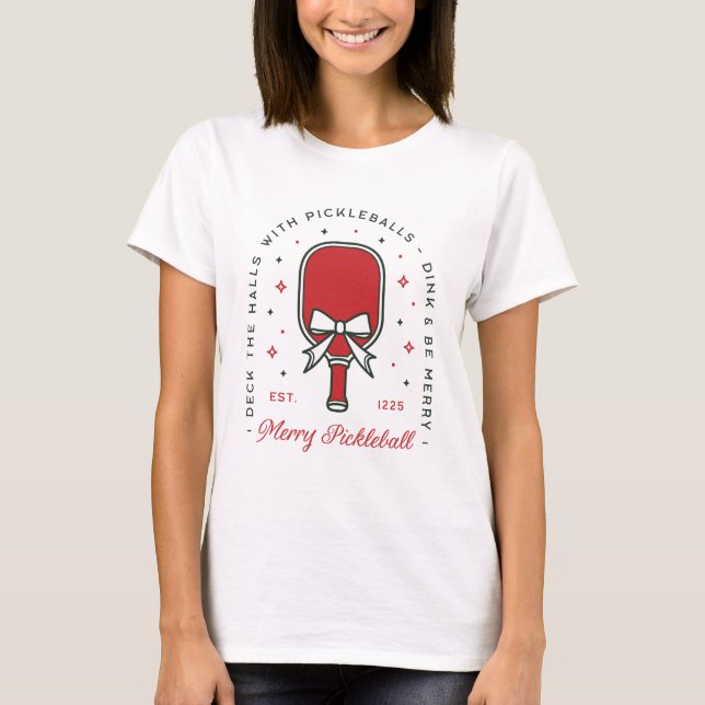 Camiseta Christmas pickleball funny quotes party aesthetic (Frente)