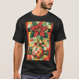 CAMISETA CHRISTMAS POINSETTIA E ORNAMENTO