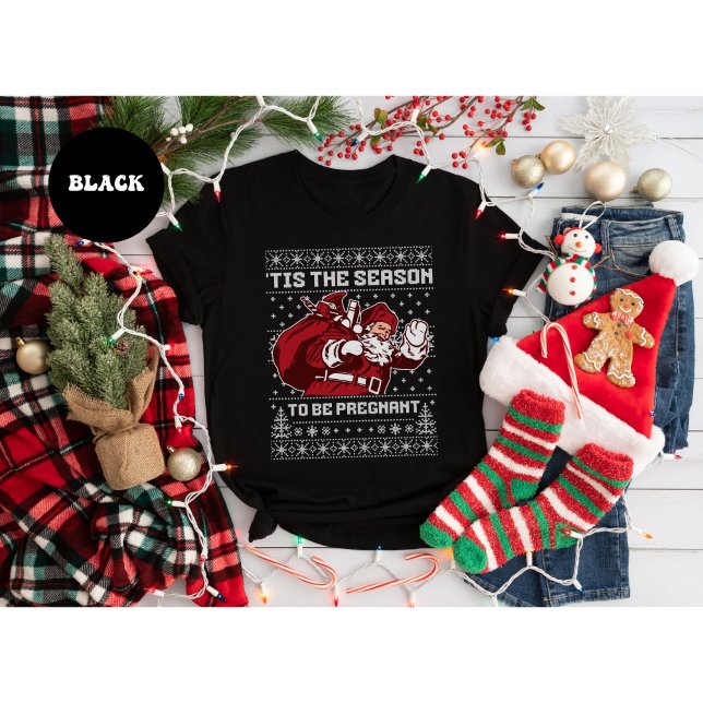 Camiseta Christmas Pregnancy Announcement 'Tis The Season  (Criador carregado)