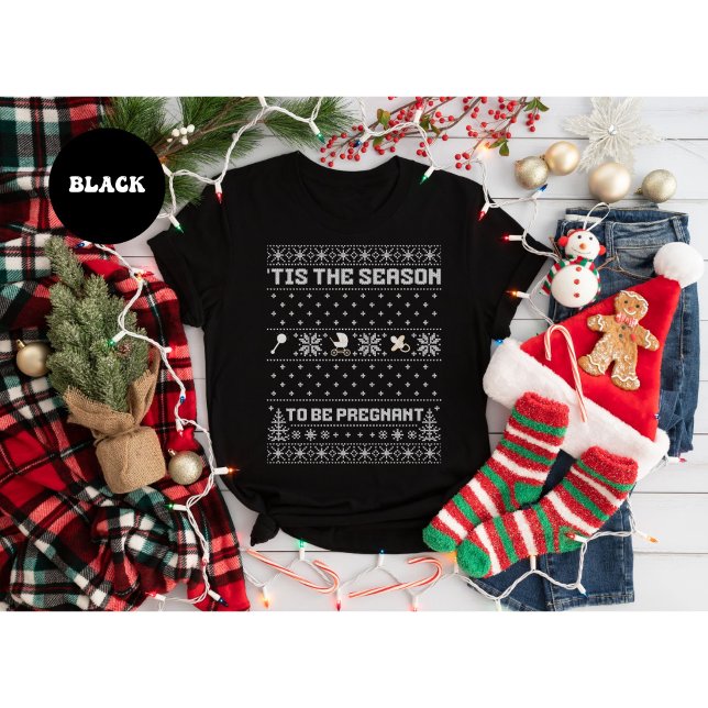 Camiseta Christmas Pregnancy Announcement 'Tis The Season  (Criador carregado)