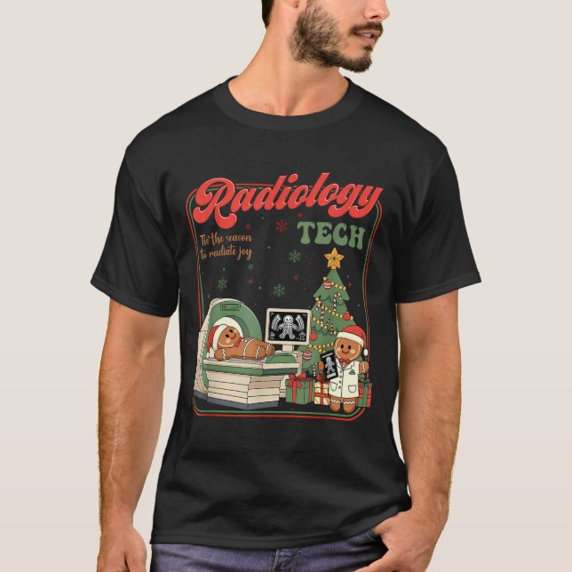 Camiseta Christmas Radiology Tech Funny Gingerbread Man Rad (Frente)