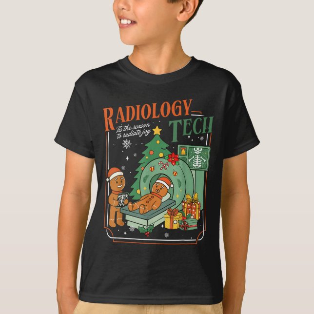 Camiseta Christmas Radiology Tech Funny Gingerbread Man Rad (Frente)