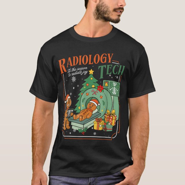 Camiseta Christmas Radiology Tech Funny Gingerbread Man Rad (Frente)