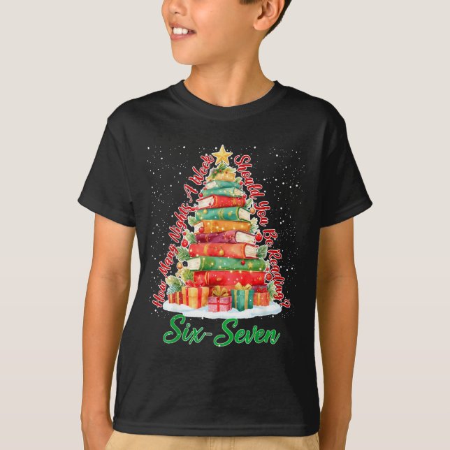 Camiseta Christmas Reading 67 Six Seven Meme Teacher Book L (Frente)