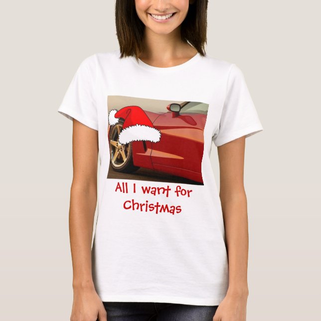 Camiseta Christmas Red Corvette (Frente)