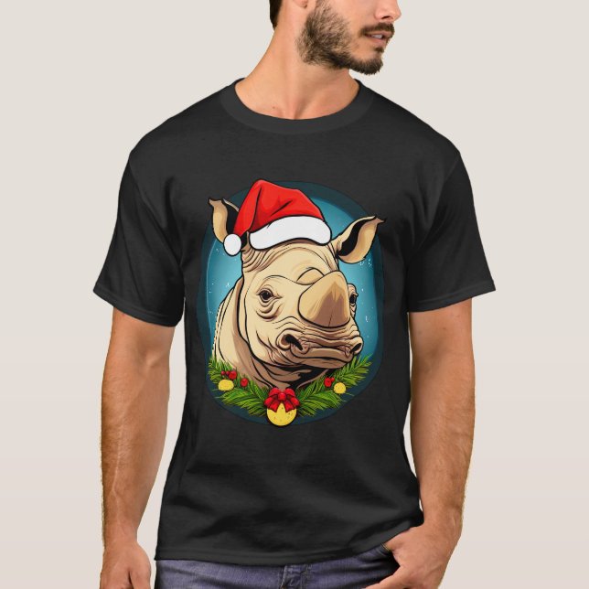 Camiseta Christmas rhino T-Shirt (Frente)