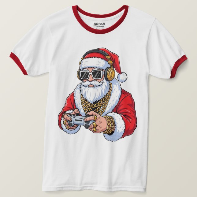 Camiseta Christmas Ringer (Frente do Design)