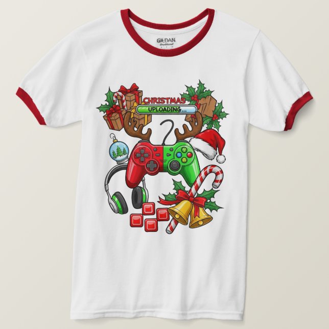 Camiseta Christmas Ringer T-Shirt (Frente do Design)