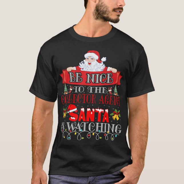 Camiseta Christmas Santa Claus Collector Agent Gift  (Frente)