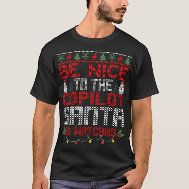 Camiseta Christmas Santa Claus Copilot Gift  (Frente)