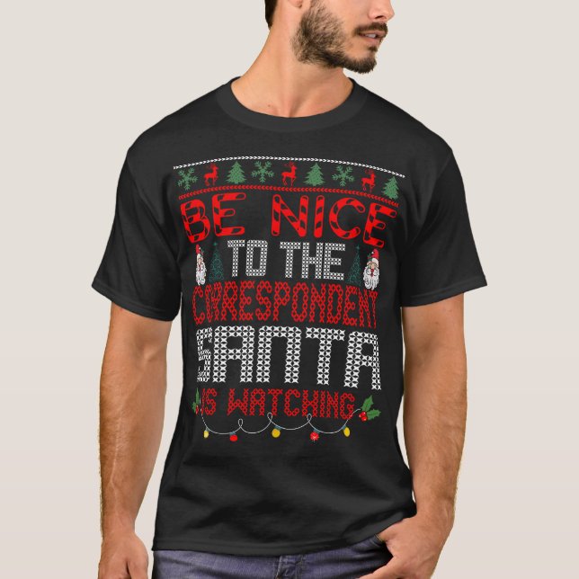 Camiseta Christmas Santa Claus Correspondent Gift  (Frente)