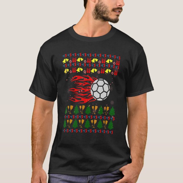 Camiseta Christmas Santa Claus Handball Player Goalkeeper P (Frente)