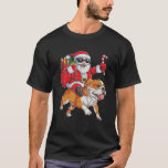 Camiseta Christmas Santa Claus Riding English Bulldog Xmas<br><div class="desc">Perfect Idea For Saint Patrick's Day, Birthday, Father's Day, Mother's Day, Memorial Day, Independence Day 4th Of July, Labor Day, Thanksgiving, Veterans Day, Cinco De Mayo, Easter, Halloween, Christmas, Black Friday - Cyber Monday And Other Occasions. Looks Like You Want To Buy This Perfect Tee Which Will Be A Present...</div>