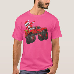 Camiseta Christmas Santa Claus Riding Monster Truck Boys Ki