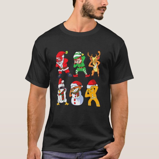 Camiseta Christmas Santa Clause and Friends Griddy Dance (Frente)