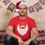 Camiseta Christmas Santa Clause Beard and Glasses Men's<br><div class="desc">A fun and simple men's t-shirt for Christmas,  featuring a minimalist design of Santa's beard,  mustache and glasses. Great for wearing any time during the holiday season,  especially to Christmas themed parties and events.</div>