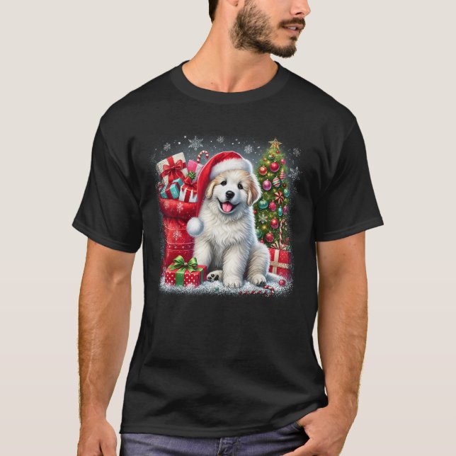 Camiseta Christmas Santa Great Pyrenees Lovers  (Frente)