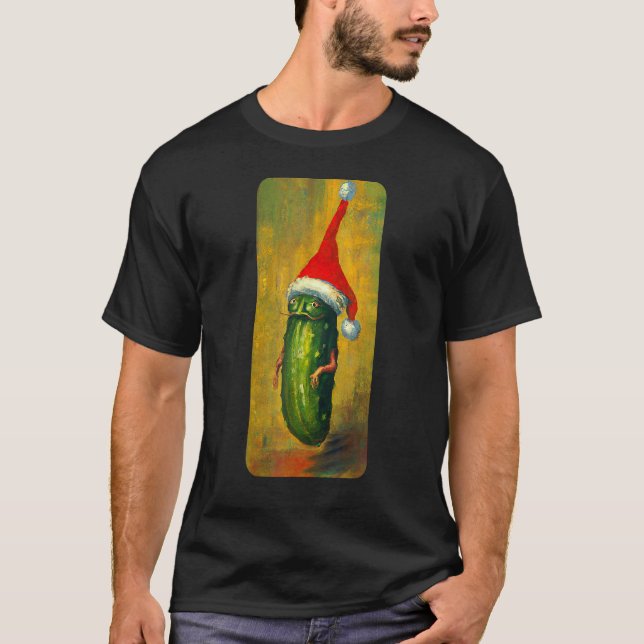 Camiseta Christmas Santa Pickle is So Fun and Delicious (Frente)