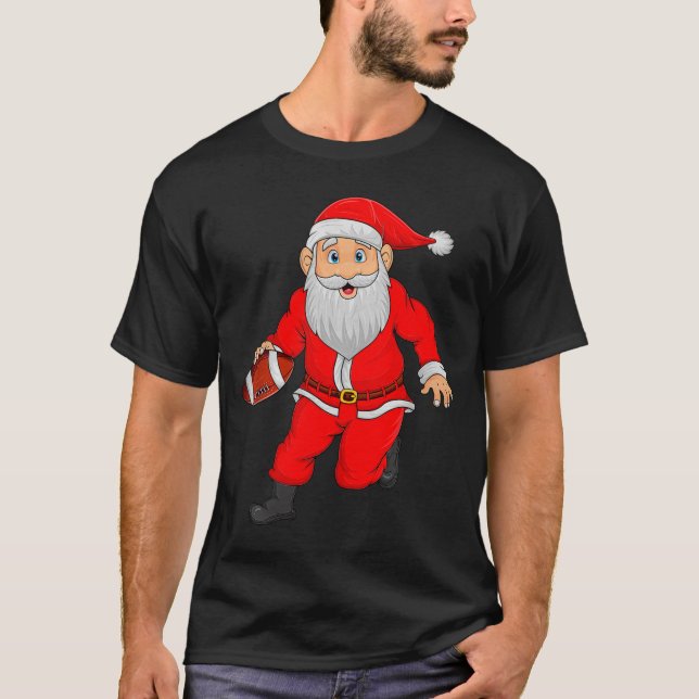 Camiseta Christmas Santa Playing Football Xmas Funny Srts P (Frente)