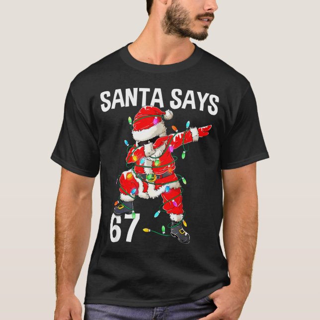 Camiseta Christmas Santa Says 6 7 Six Seven Gen Z Alpha Mem (Frente)