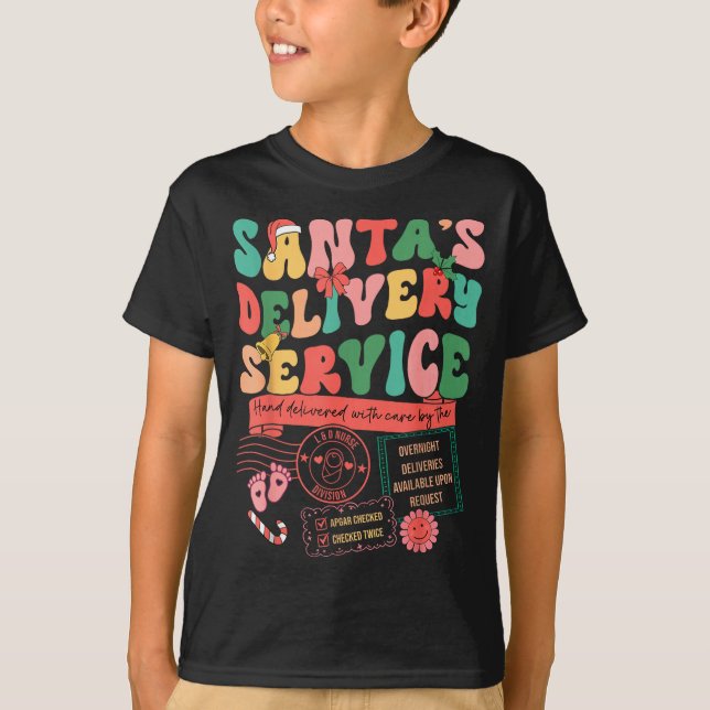 Camiseta Christmas Santa's Delivery Service L&amp;d Labor D (Frente)