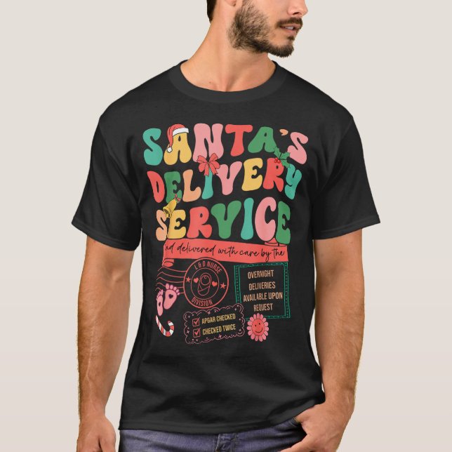 Camiseta Christmas Santas Delivery Service L&amp;d Labor De (Frente)