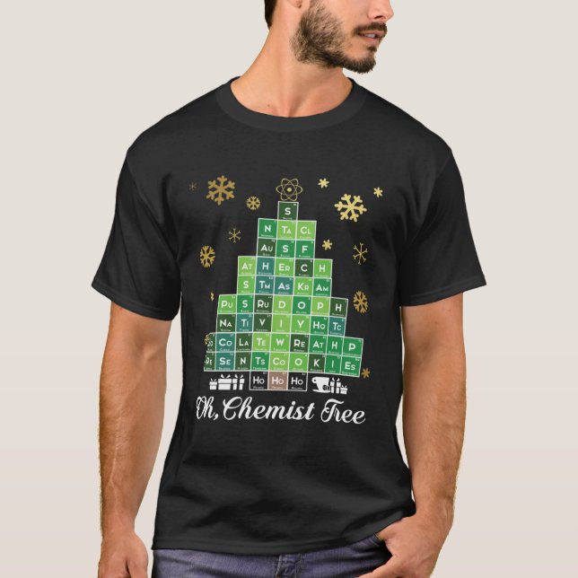 Camiseta Christmas Science Chemist Tree Periodic Table Xmas (Frente)