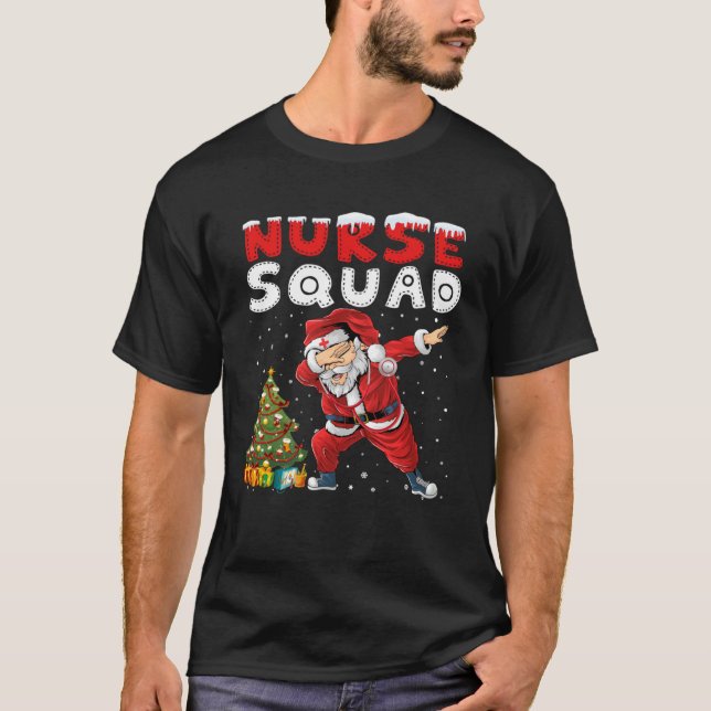 Camiseta Christmas Scrub Women Dabbing Santa Scrubs Nurse S (Frente)