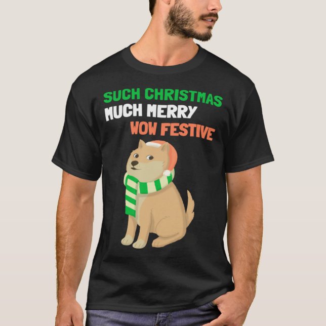 Camiseta Christmas  Shiba Inu Doge Memes (Frente)