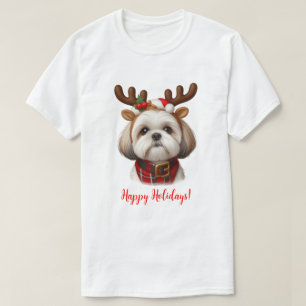 Camiseta Christmas Shih Tzu Reindeer