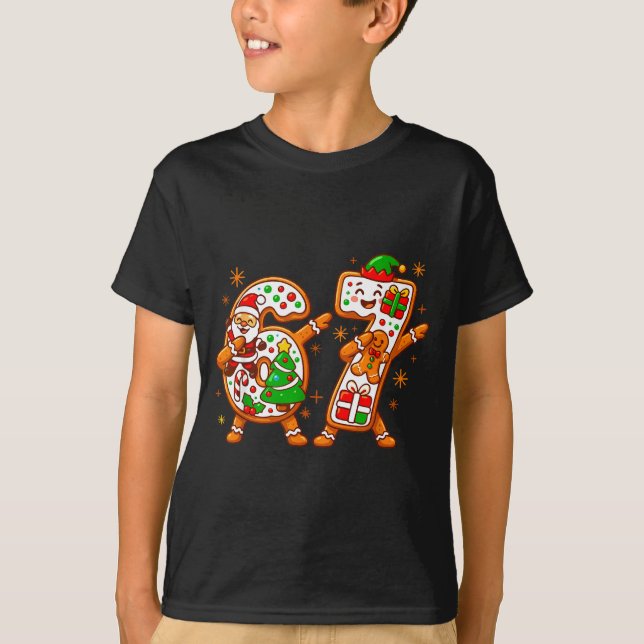 Camiseta Christmas Six Seven Dabbing Cool Meme 67 Xmas Dab  (Frente)