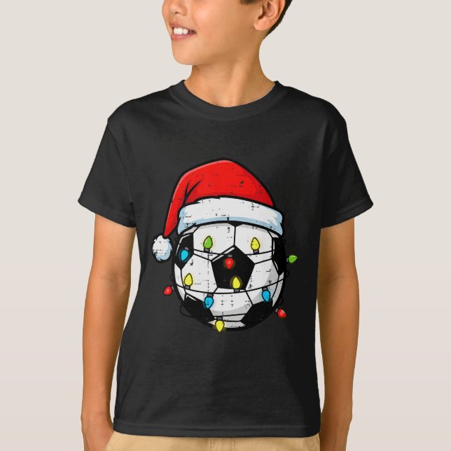 Camiseta Christmas Soccer Ball Santa Xmas Football Srt Men  (Frente)