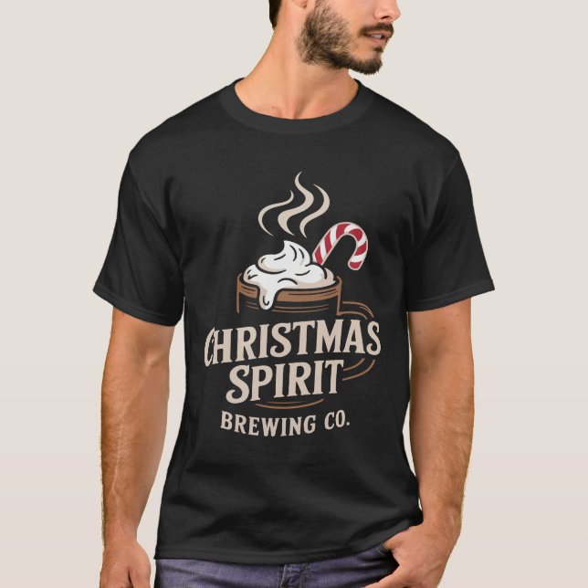 Camiseta Christmas Spirit Brewing Co Typography Design (Frente)