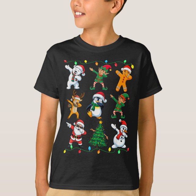 Camiseta Christmas Squad Dabbing Xmas Friends Boys Girls Me (Frente)
