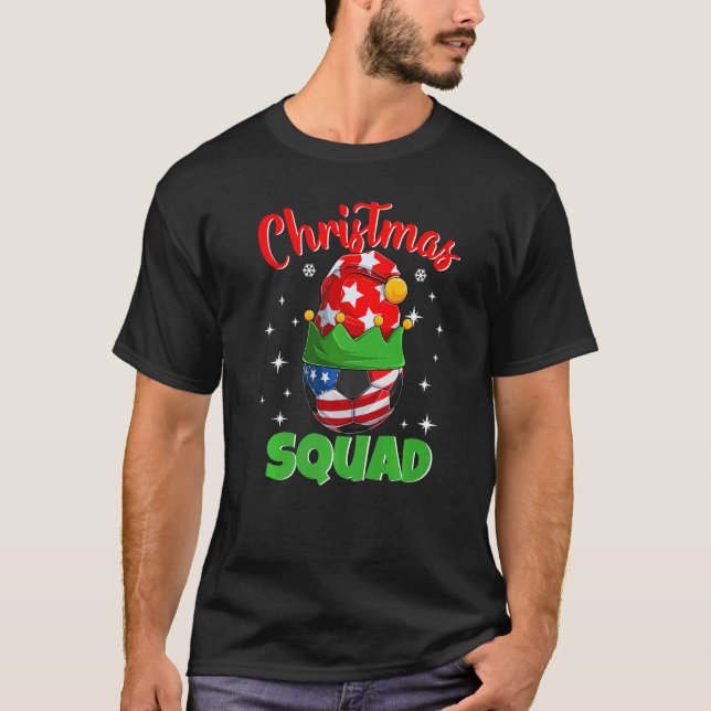 Camiseta Christmas Squad  Elf Soccer Family Matching Pajama (Frente)
