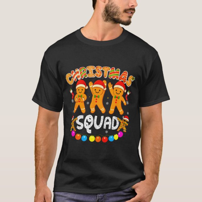 Camiseta Christmas Squad Funny Xmas Gingerbread Family Matc (Frente)