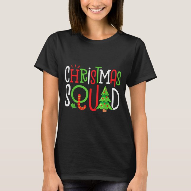 Camiseta Christmas Squad Funny Xmas Tree Family Matching Pa (Frente)