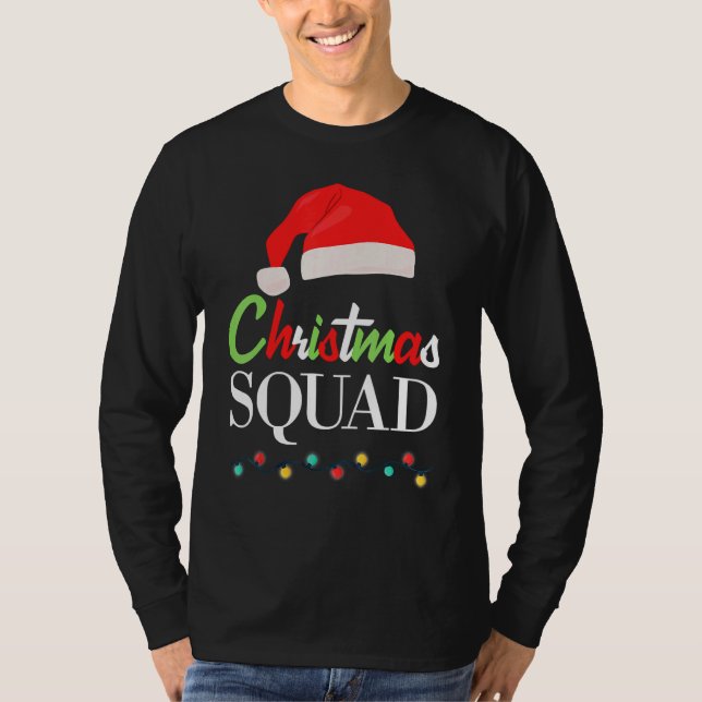 Camiseta Christmas Squad Pajamas Matching Family Santa Clau (Frente)